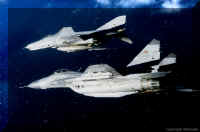 29+19 in Formation mit einer F-4 PHANTOM unserer Schwesterstaffel �ber der Ostsee.