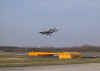 The first GRIPEN to land at Laage is approaching.