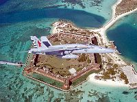F-18C over Fort Jefferson National Monument